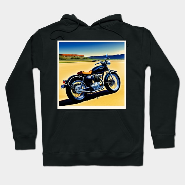 80s Vintage Style Black Cruiser Motorcycle Hoodie by BAYFAIRE